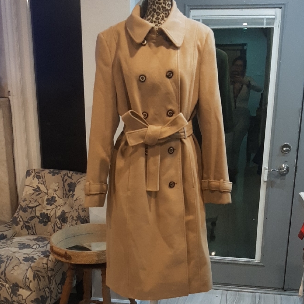 Tommy Hilfiger Beige Double-Breasted Trench Coat - Picture 1 of 9